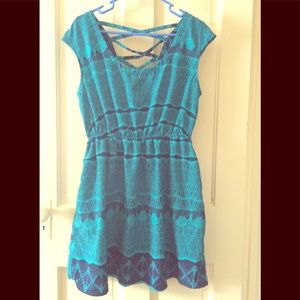 Turquoise Patterned Summer Dress